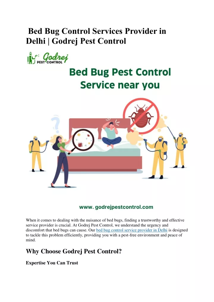 bed bug control services provider in delhi godrej