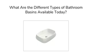 What Are the Different Types of Bathroom Basins Available Today
