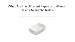What Are the Different Types of Bathroom Basins Available Today