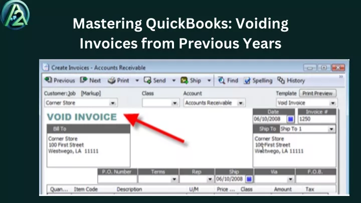 mastering quickbooks voiding invoices from