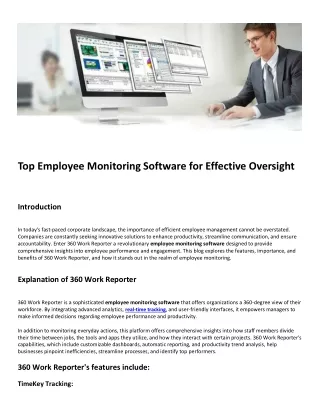 Top Employee Monitoring Software for Effective Oversight