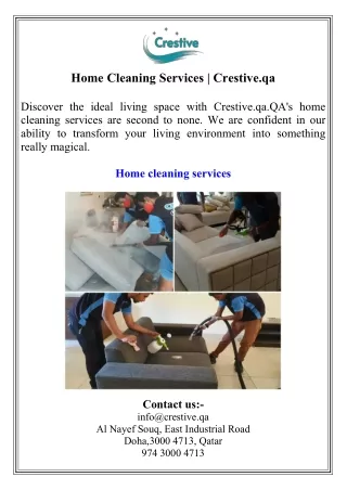 Home Cleaning Services  Crestive.qa