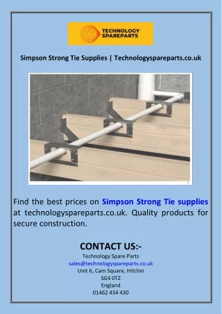Simpson Strong Tie Supplies  Technologyspareparts.co.uk