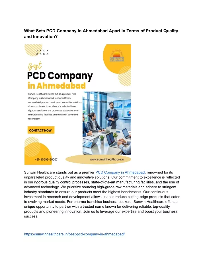 what sets pcd company in ahmedabad apart in terms