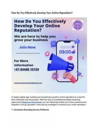 how do you effectively develop your online