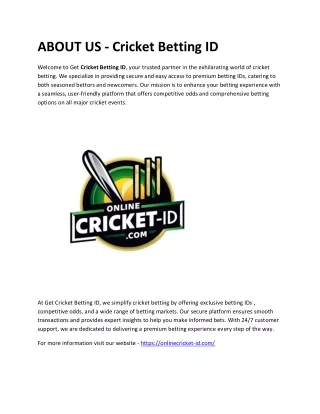 Cricket Betting ID