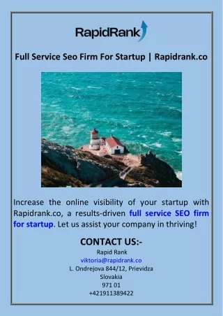 Full Service Seo Firm For Startup  Rapidrank.co