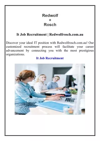 It Job Recruitment | Redwolfrosch.com.au
