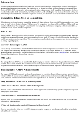 How AMD is Leading the Way in AI Development