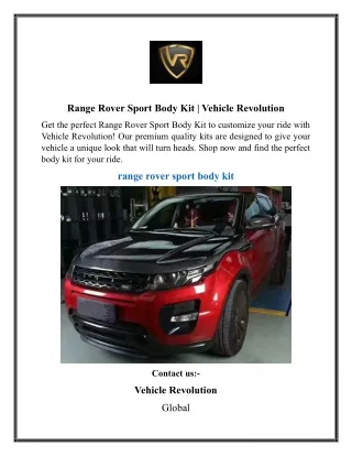 Range Rover Sport Body Kit  Vehicle Revolution