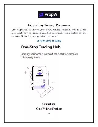 Crypto Prop Trading  Propw