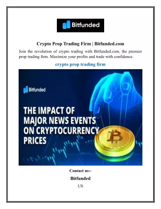 Crypto Prop Trading Firm  Bitfunded
