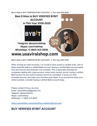 Best 5 Sites to BUY VERIFIED BYBIT ACCOUNT  in This Year 2024-2025