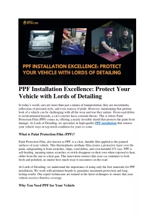 ppf installation excellence protect your vehicle