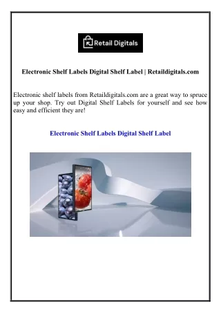 electronic shelf labels digital shelf label