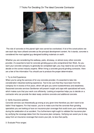 7 tricks for deciding on the ideal concrete