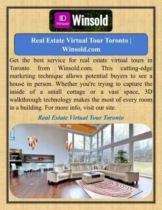 Real Estate Virtual Tour Toronto   Winsold.com