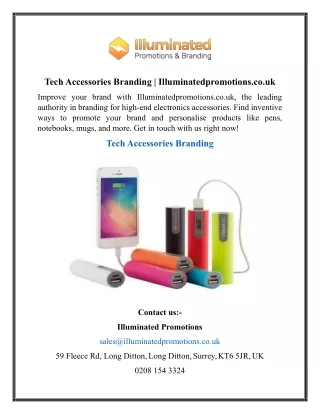 Tech Accessories Branding  Illuminatedpromotions.co.uk