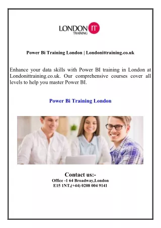 Power Bi Training London | Londonittraining.co.uk