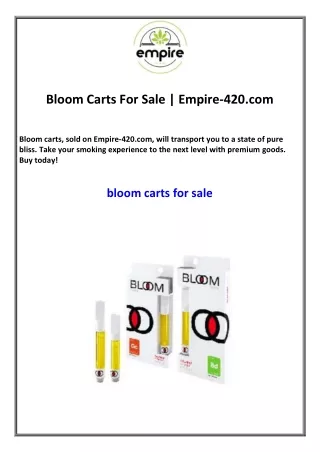 Bloom Carts For Sale  Empire-420.com