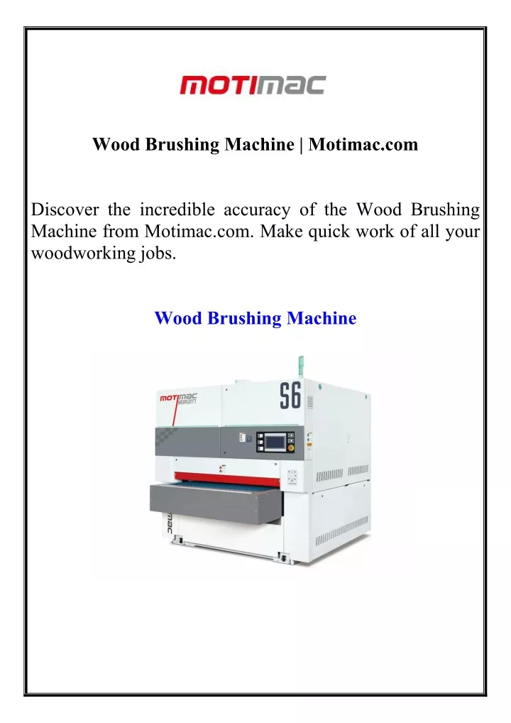 wood brushing machine motimac com