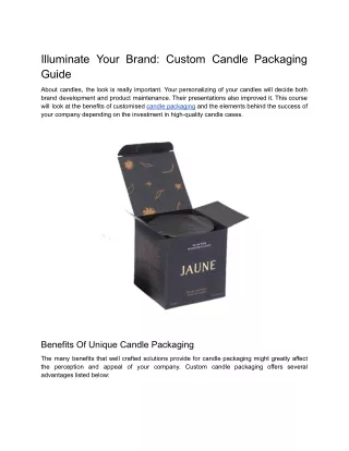 illuminate your brand custom candle packaging