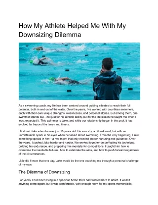 How My Athlete Helped Me With My Downsizing Dilemma