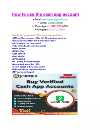 Buy Verified Cash App Accounts - 100% BTC Enable and Old