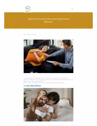 Top 8 Signs That You Need Hormone Replacement Therapy