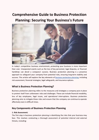 Comprehensive Guide to Business Protection Planning