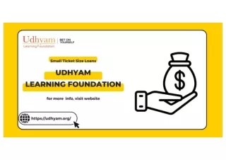 udhyam learning foundation offering small ticket size loans