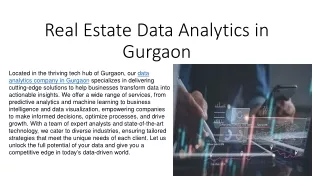 real estate data analytics in gurgaon