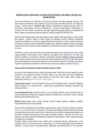 Badanie wzroku w Warszawie_ co rodzice powinni wiedzieć, aby zadbać o zdrowie