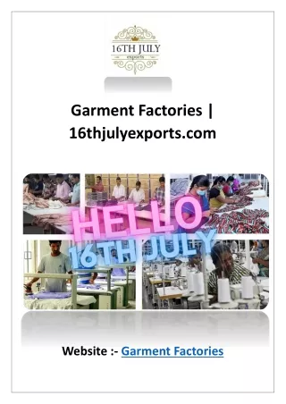 garment factories 16thjulyexports com