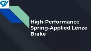 High-Performance Spring-Applied Lenze Brake