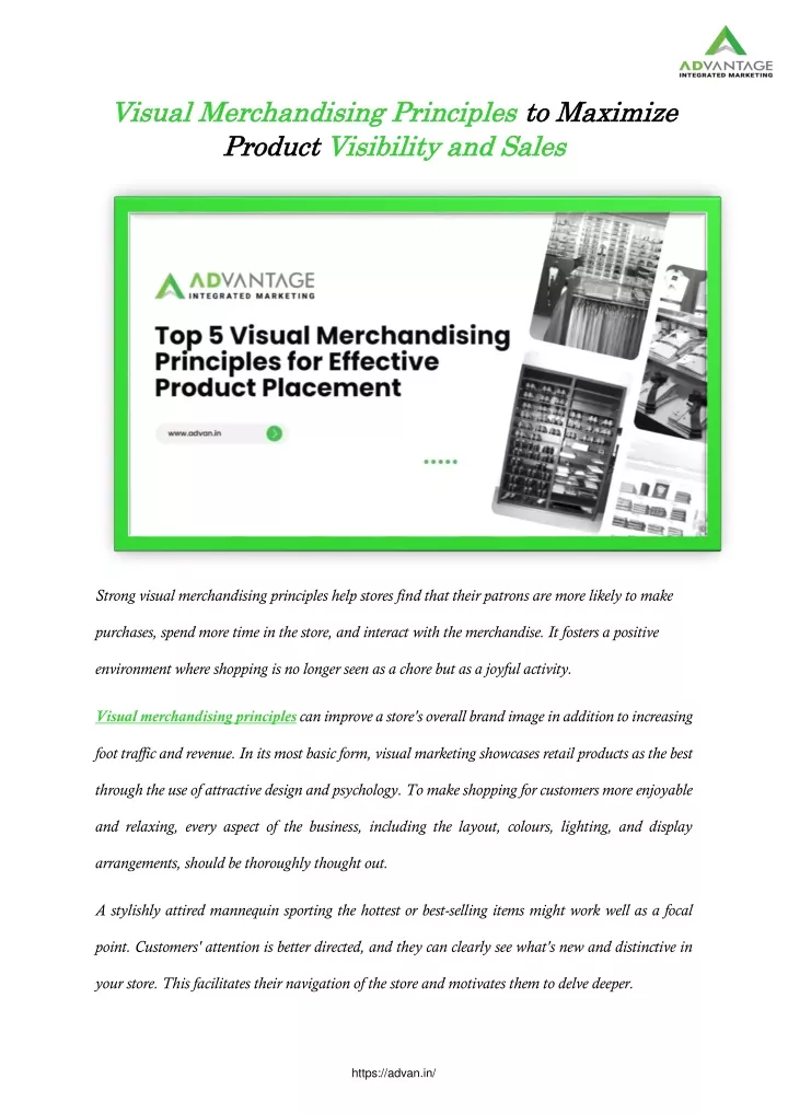 visual merchandising principles visual