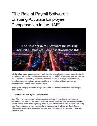 the role of payroll software in ensuring accurate