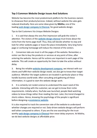 Top 3 Common Website Design Issues And Solutions