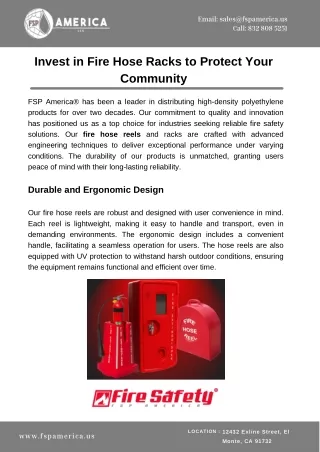 Invest in Fire Hose Racks to Protect Your Community