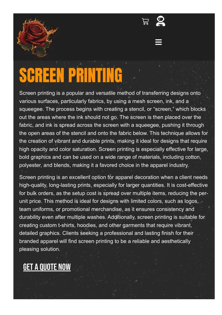 screen printing screen printing is a popular