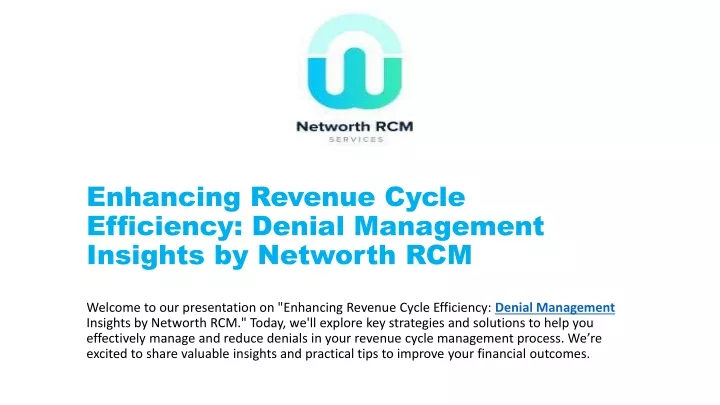 enhancing revenue cycle efficiency denial