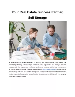Your Real Estate Success Partner, Self Storage