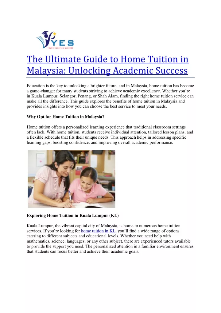 the ultimate guide to home tuition in malaysia