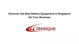 Bakery Equipment Singapore