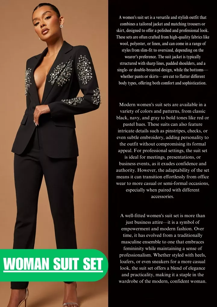 a women s suit set is a versatile and stylish