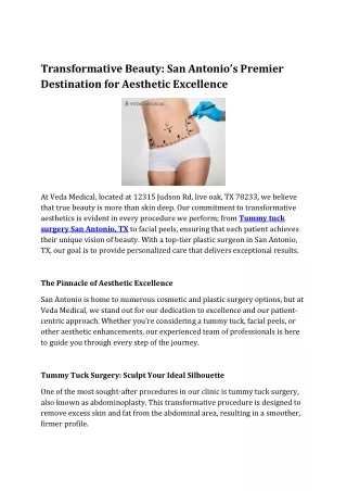 Transformative Beauty: San Antonio’s Premier Destination for Aesthetic Excellenc