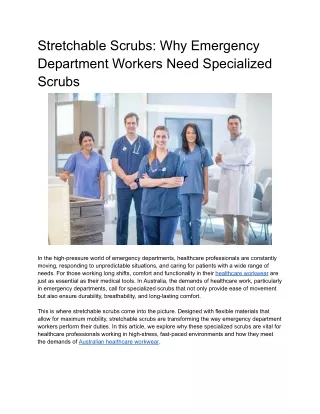 stretchable scrubs why emergency department