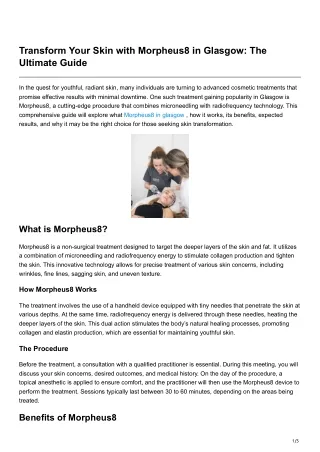 transform your skin with morpheus8 in glasgow