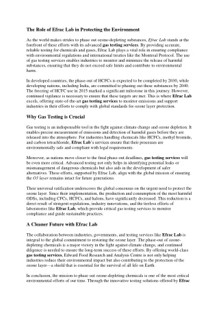 the role of efrac lab in protecting