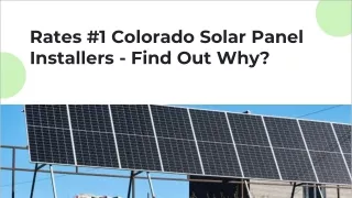 Rates #1 Colorado Solar Panel Installers - Find Out Why